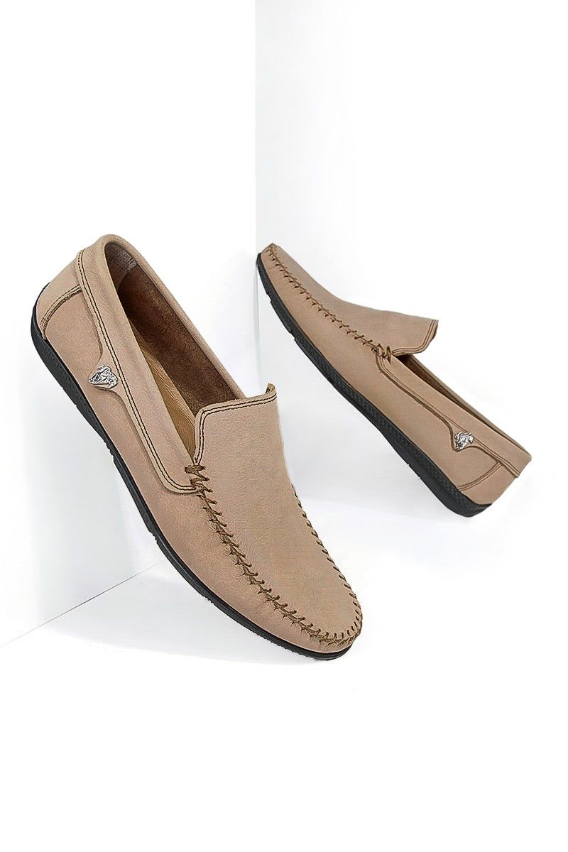 GPC Men's Real Leather Loafers - Beige #795965721