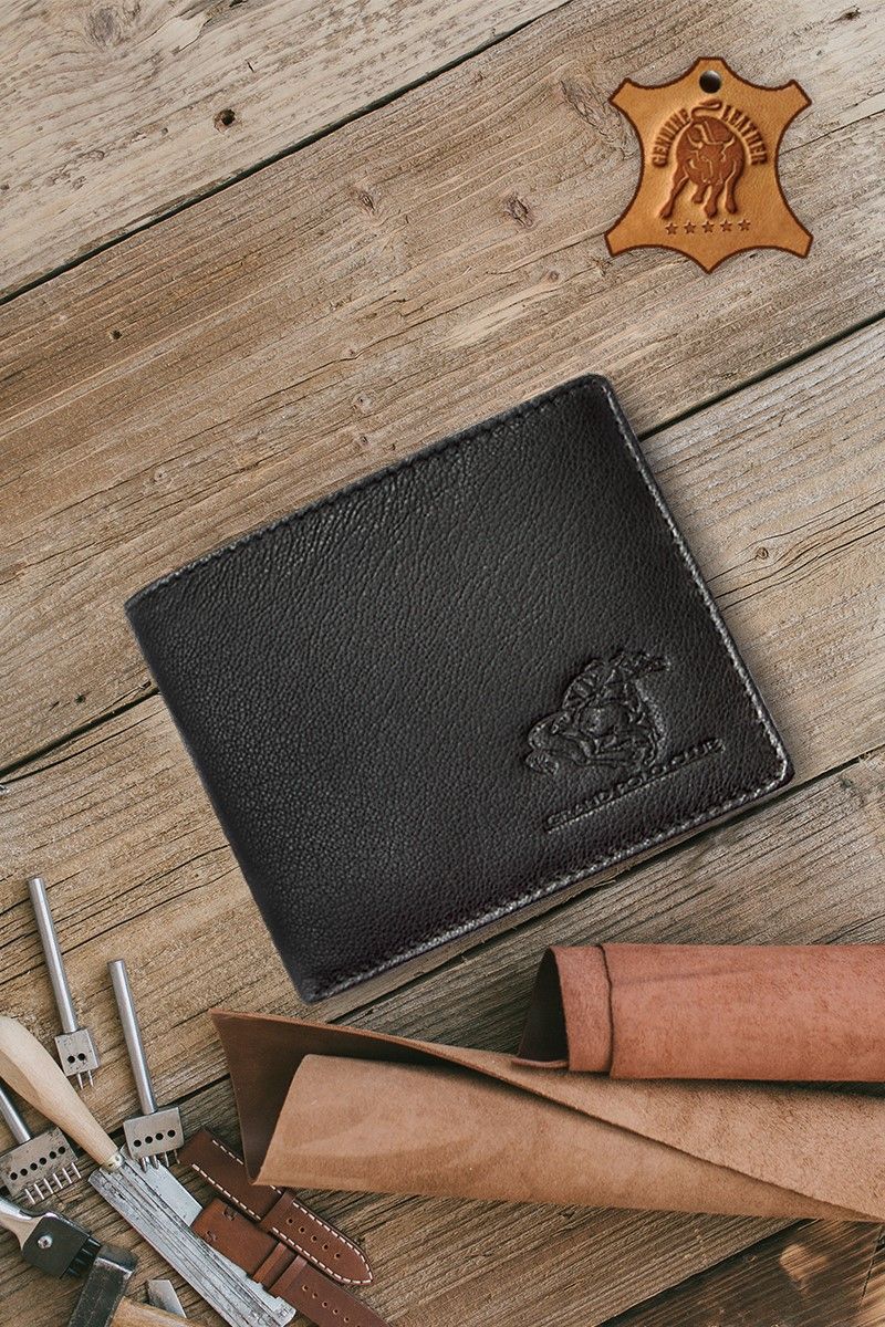 GPC Men's Natural Buffalo Leather Wallet - Black #9979181
