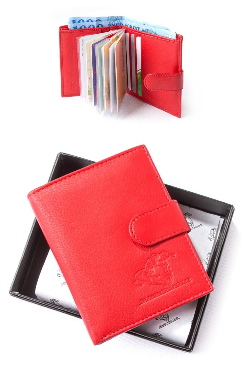 GPC Women's Natural Buffalo Skin Leather Wallet - Red #9979195