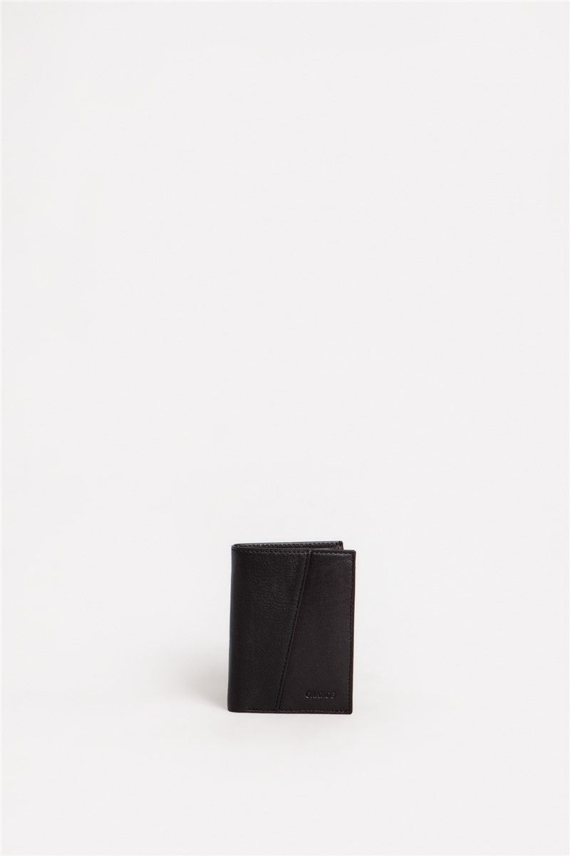 Men's leather purse 1725 - Black #321381
