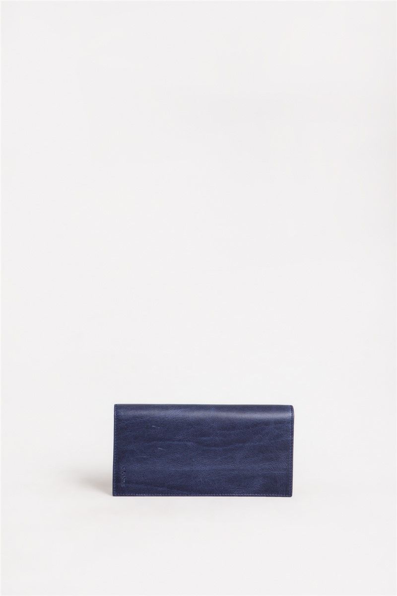 Unisex purse made of genuine leather 1764 - Blue #321387