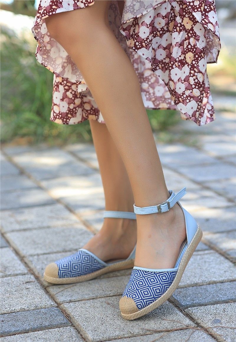 Women's Textile Sandals - Light Blue #366791