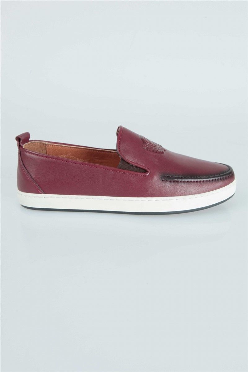 Centone Men's Real Leather Shoes - Bordeaux #268821