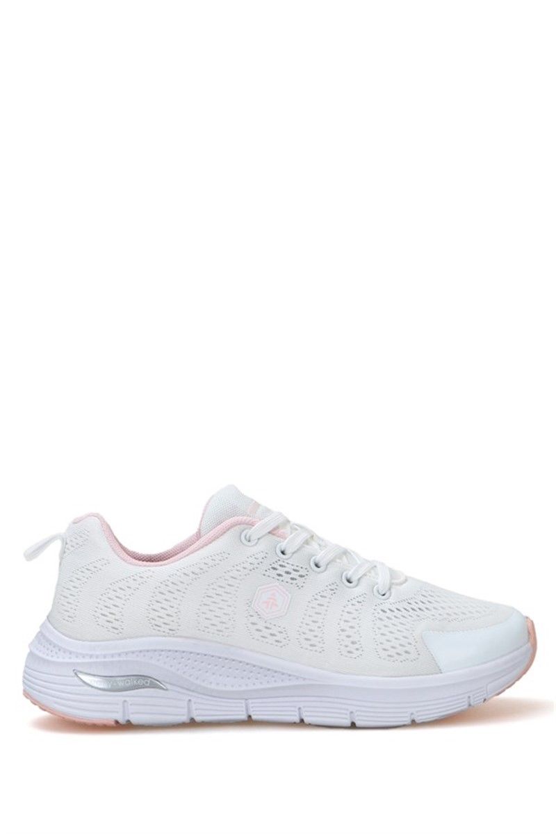 Hammer Jack Women's Lace Up Athletic Shoes - White with Pink #368957