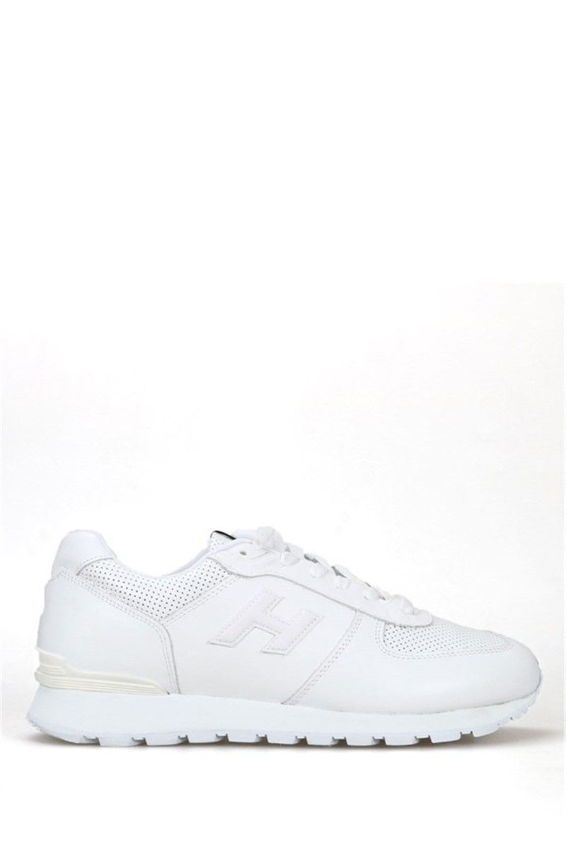 Hammer Jack Men's Genuine Leather Sports Shoes - White #368433