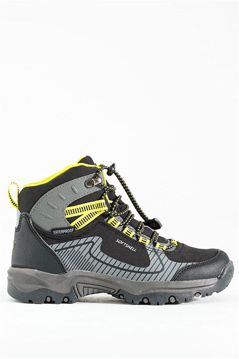 Hammer Jack Kids Waterproof Boots - Black with Yellow #369201