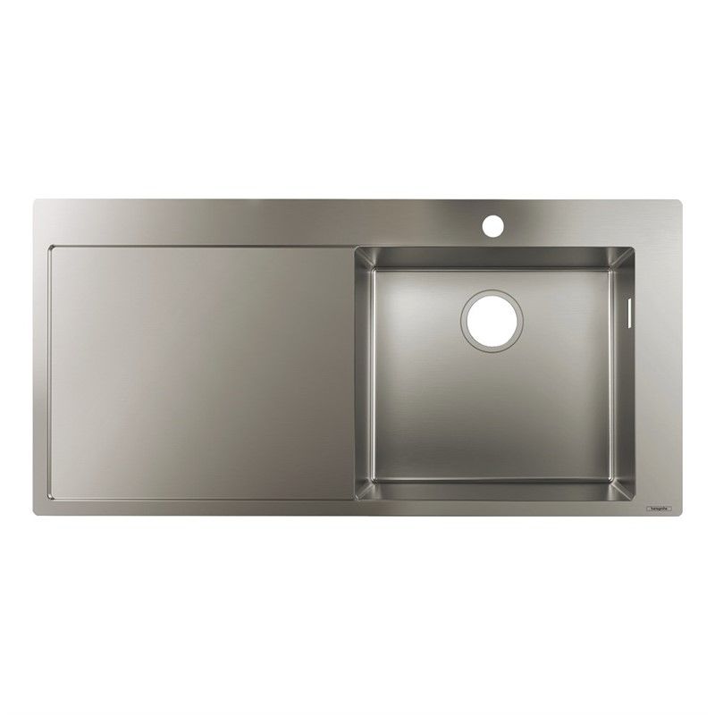 Hansgrohe Countertop Steel Kitchen Sink - Chrome #355445