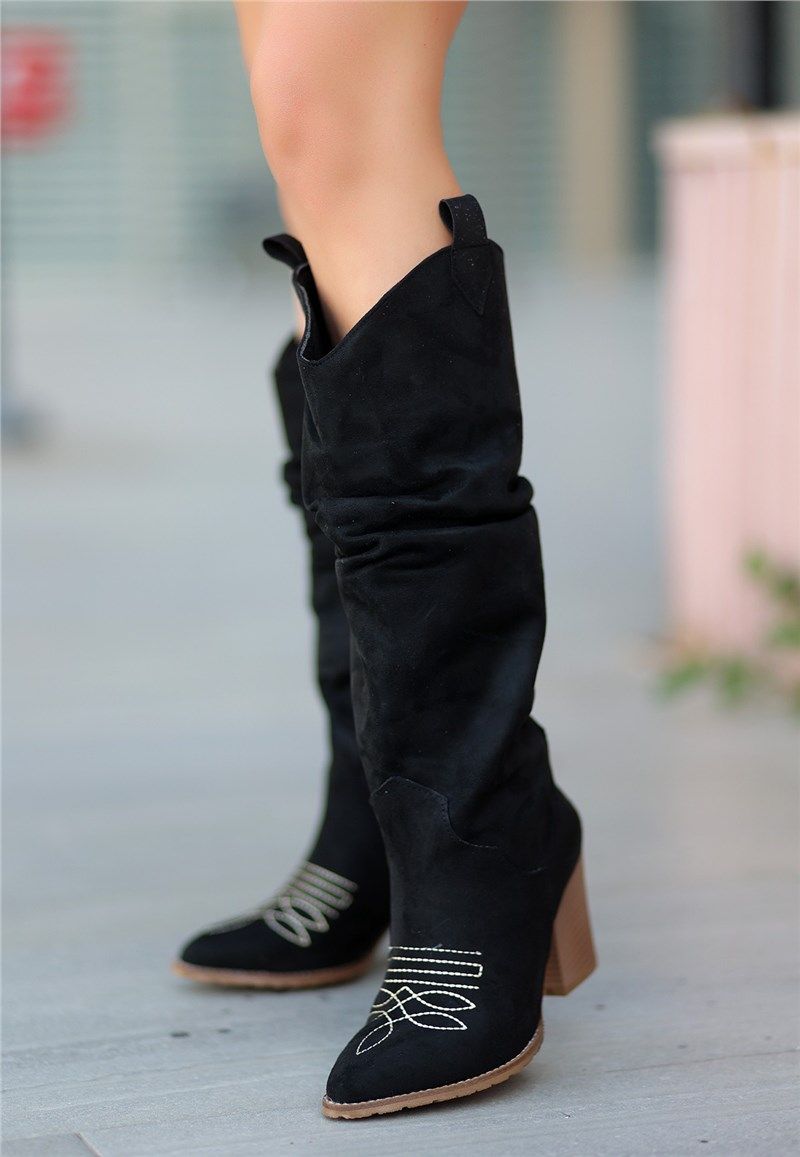 Women's Suede Boots - Black #412948