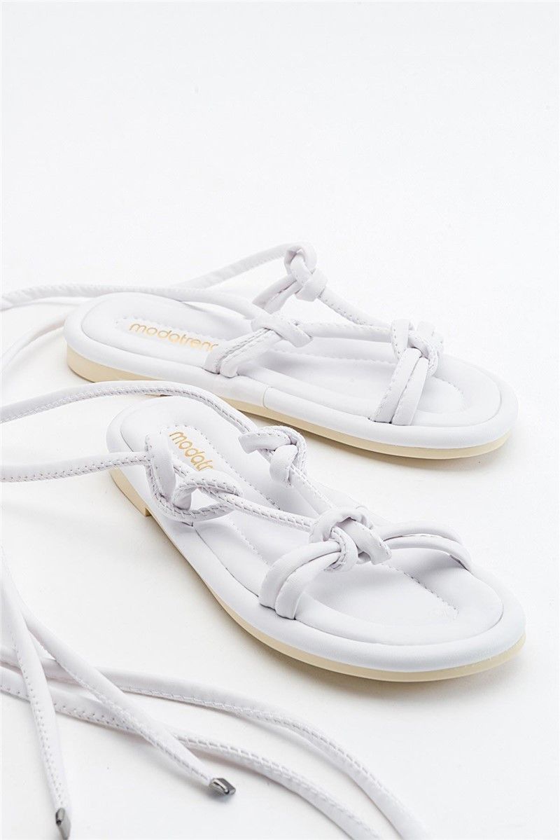 Sandali stringati casual da donna - Bianco #371243