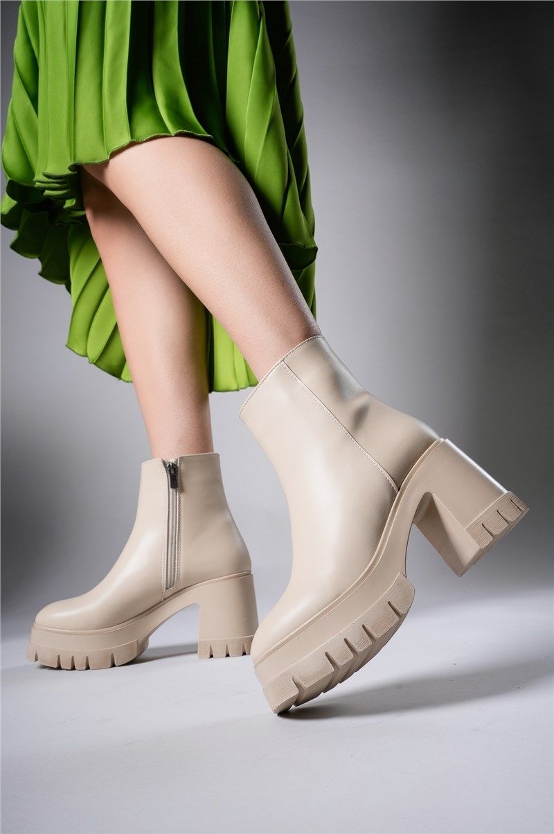 Women's Platform Boots 0012505 - Beige #404816