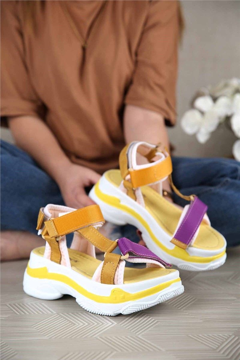 Modatrend Women's Sandals - Yellow, Purple #304233