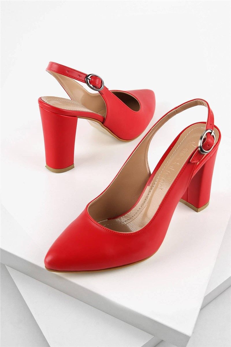 Women's shoes with heel - Red #328347