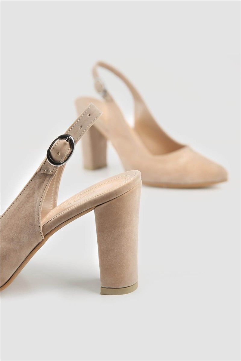 Women's elegant suede shoes - Beige #328012