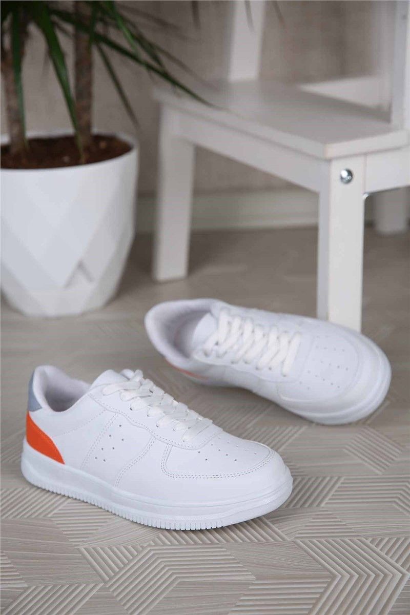 Ženske sportske cipele - bijele s narančastom #311502