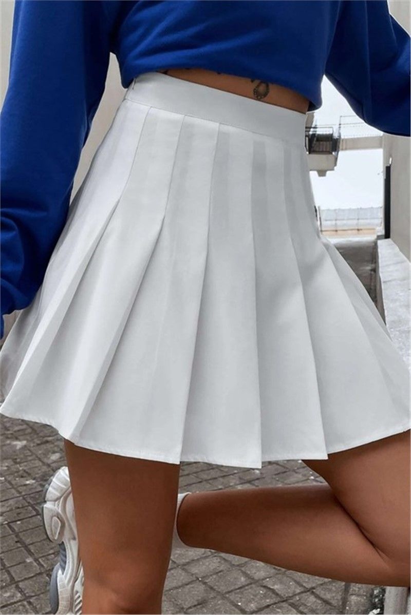 Women's pleated skirt MG1455 - White #328293