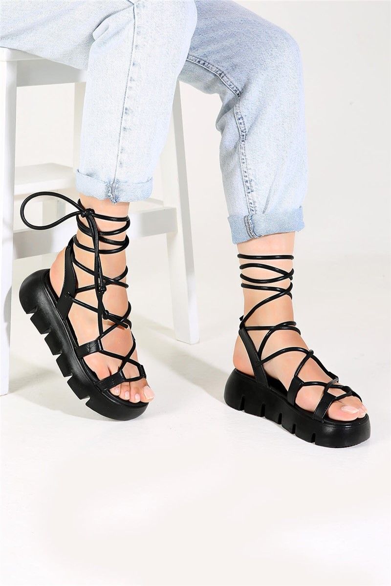 Women's Lace Up Sandals - Black #334363