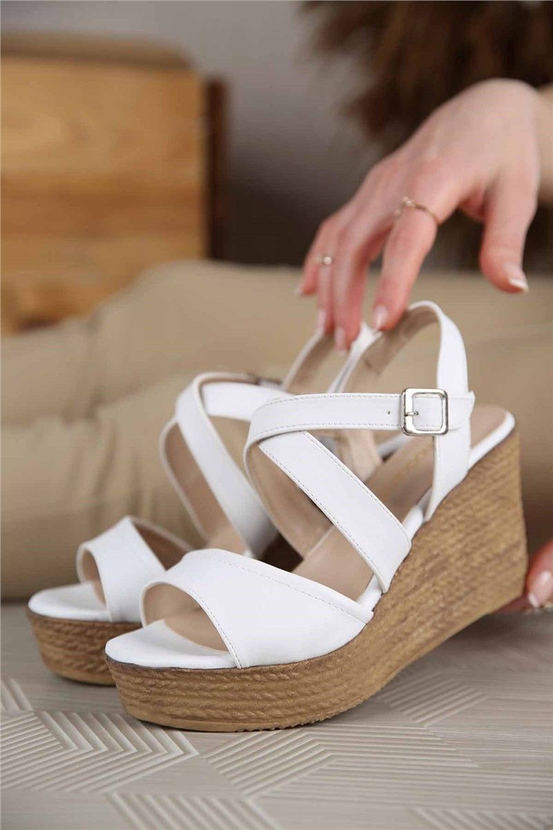 Ženske sandale na petu - Bijele 300702