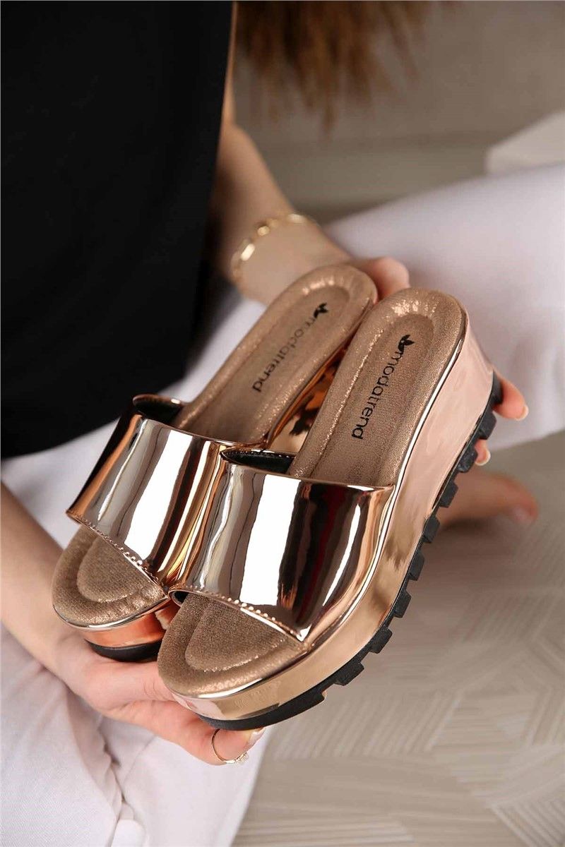 Modatrend Women's Sandals - Gold, Deep Beige #299581
