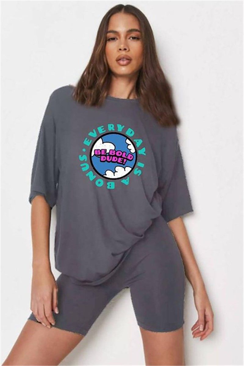 Women's Oversize Т-Shirt MG948 - Smoky Gray #328133