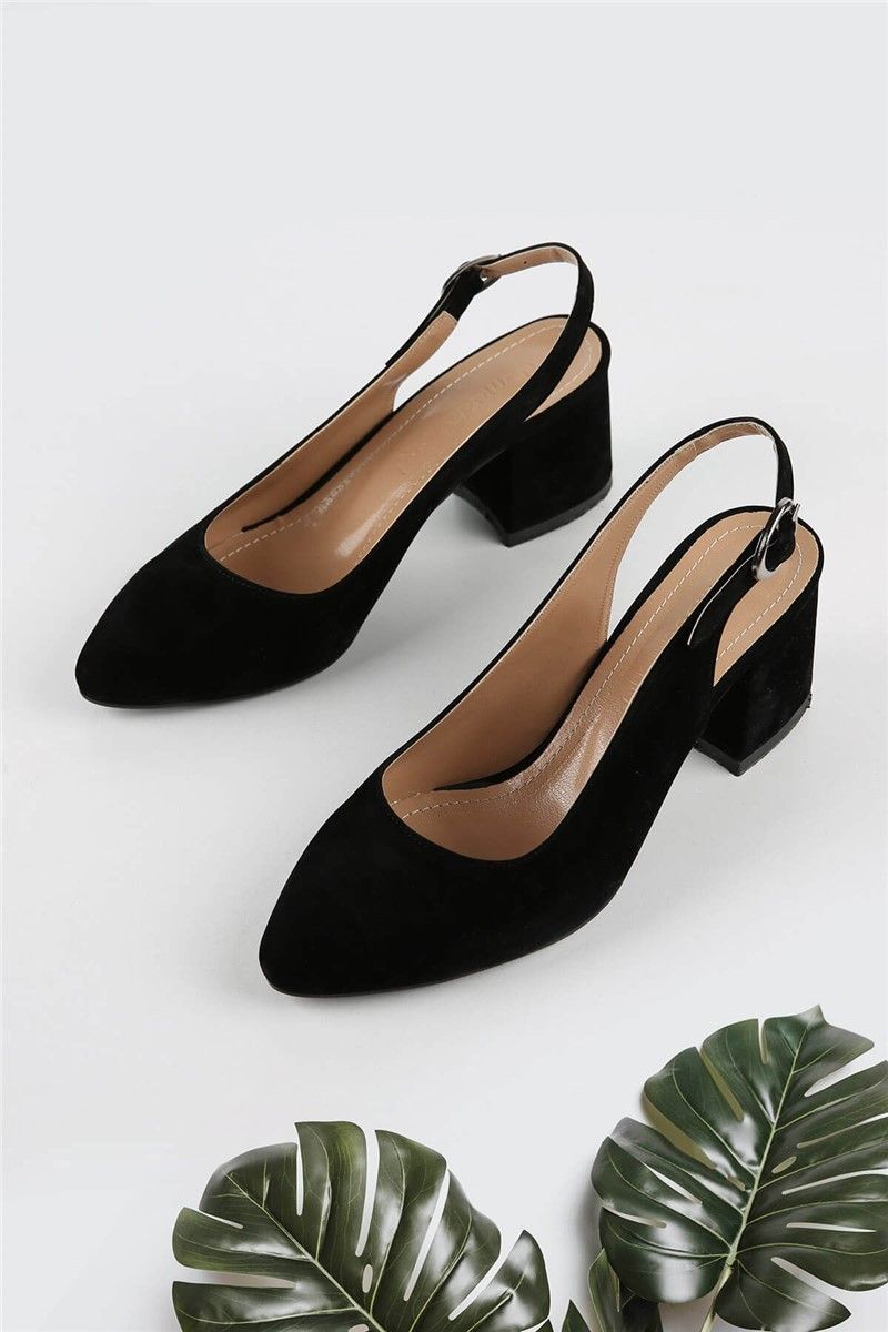 Ženske antilop cipele s petom - crne # 328350
