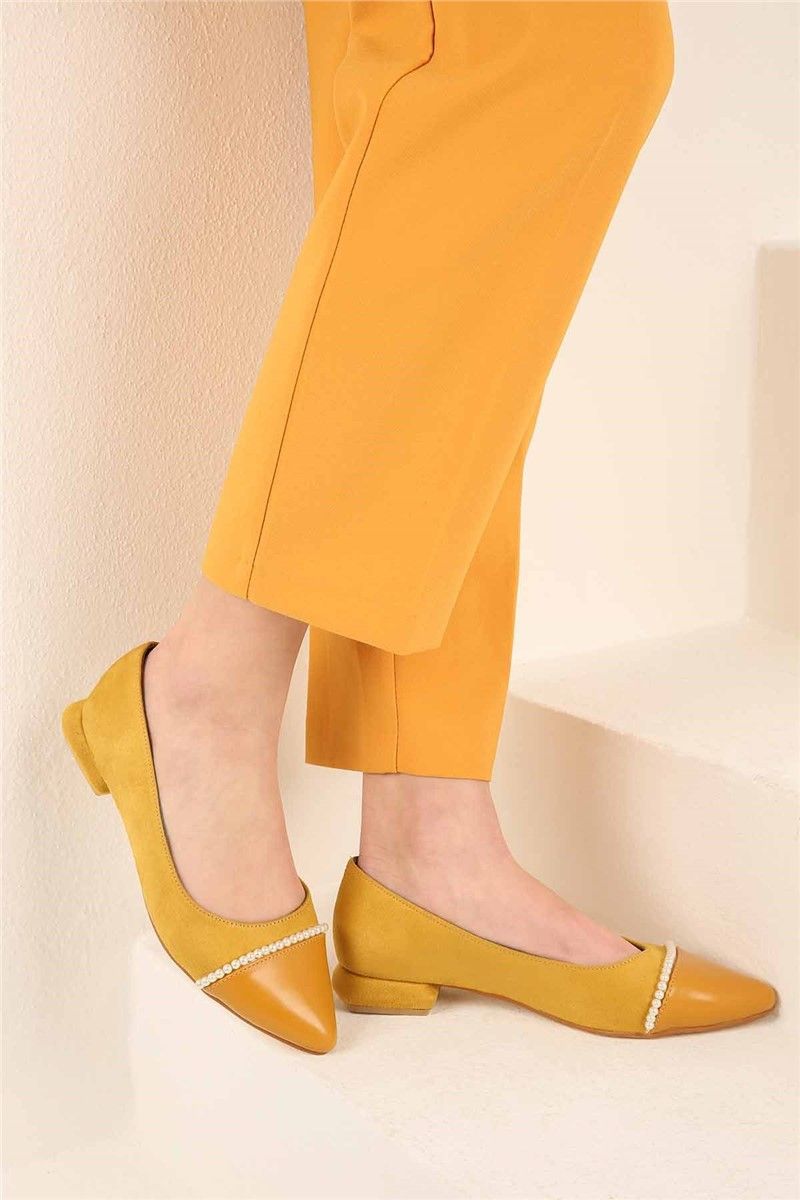  Női velúr cipő - Mustár #321923