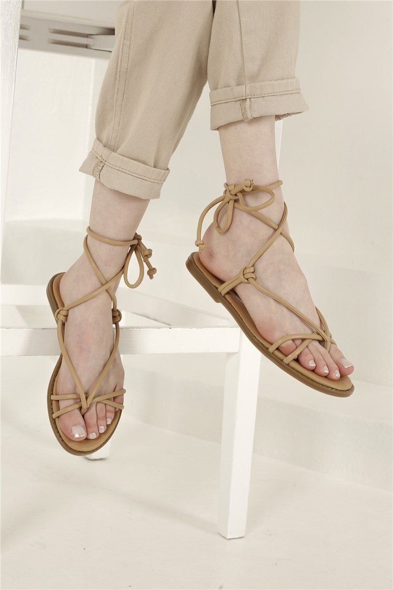 Ženske sandale s vezicama - Bež # 327949
