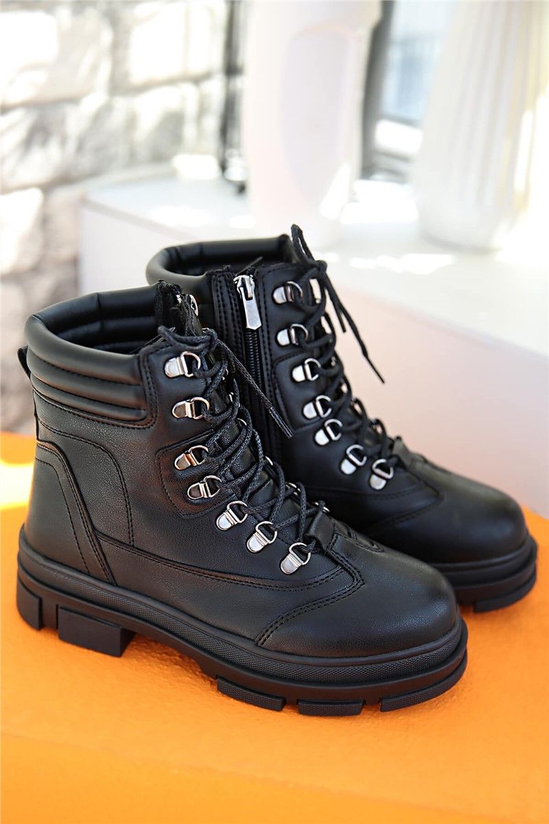 Women's Lace Up Boots - Black #358446