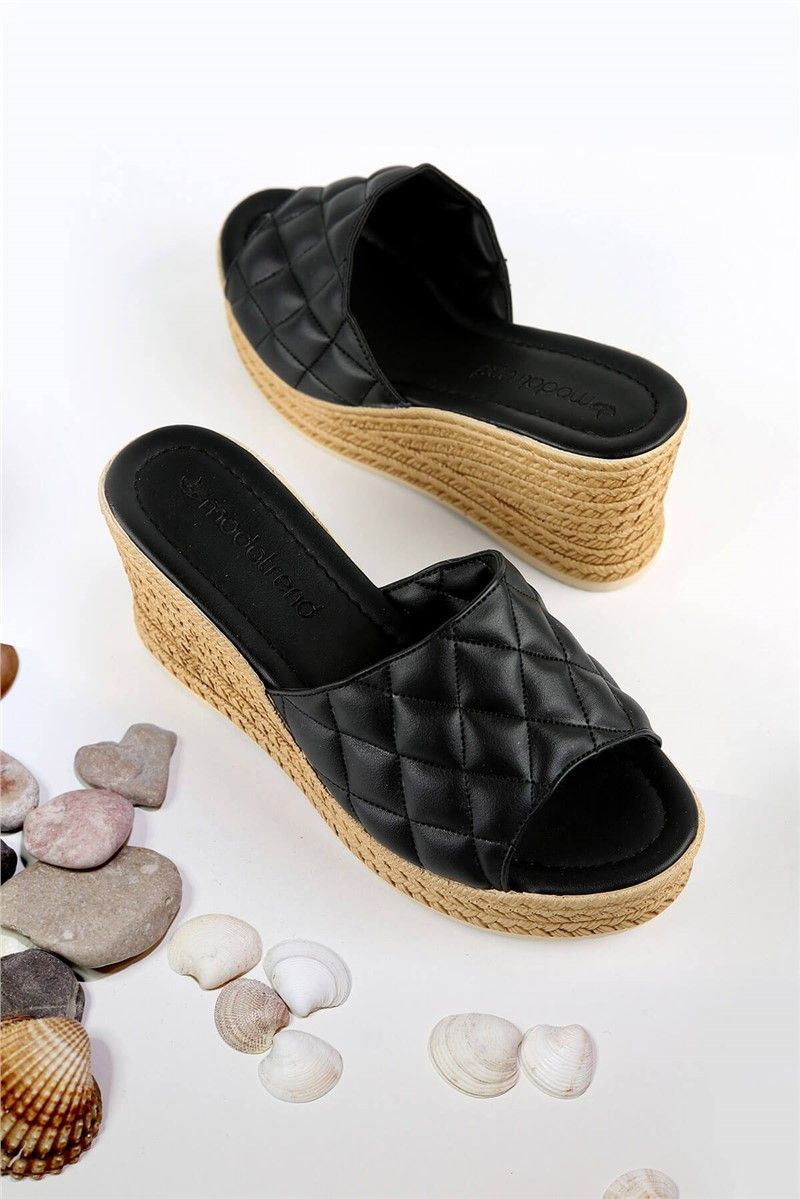 Women's slippers with full sole - Black #328353