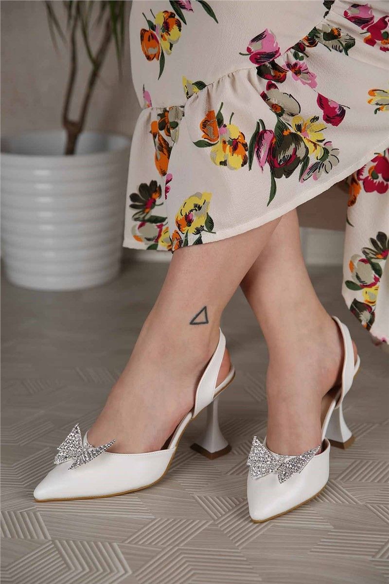 Ženske cipele na petu - Bijele 301233
