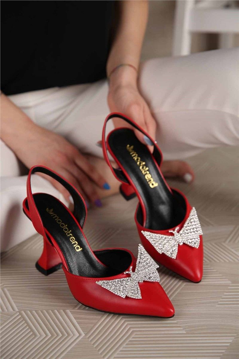Ženske cipele na petu - Crvene 301235