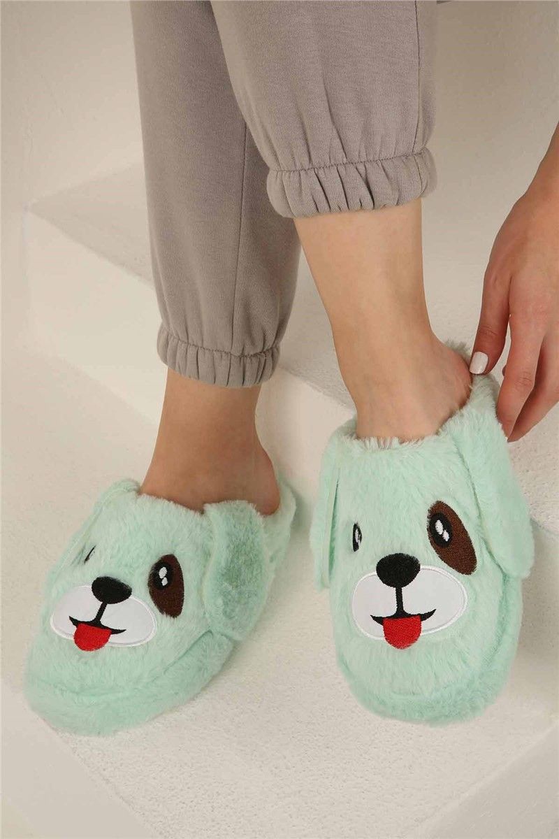 Women's home slippers - Light green #321687
