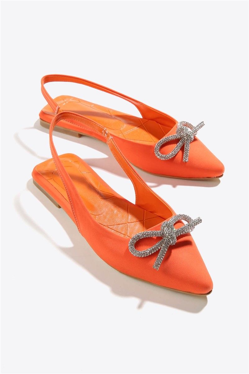 Women's Stone Ribbon Sandals - Orange #333164