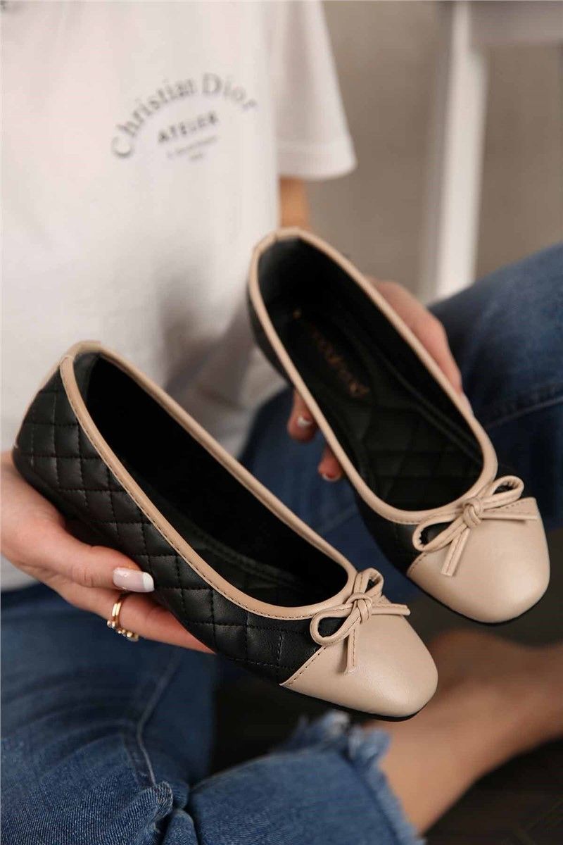 Women's Loafers - Black with Beige 299445
