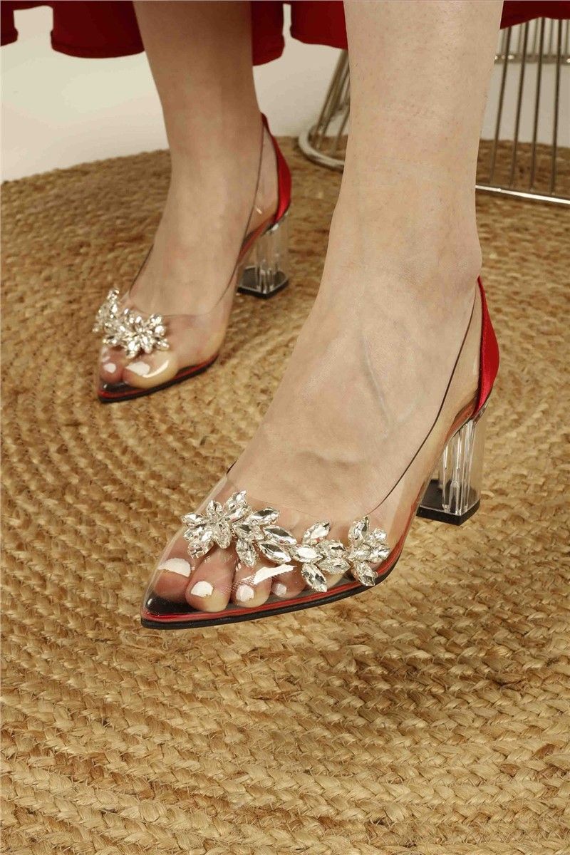 Női magassarkú cipő - Piros # 326646