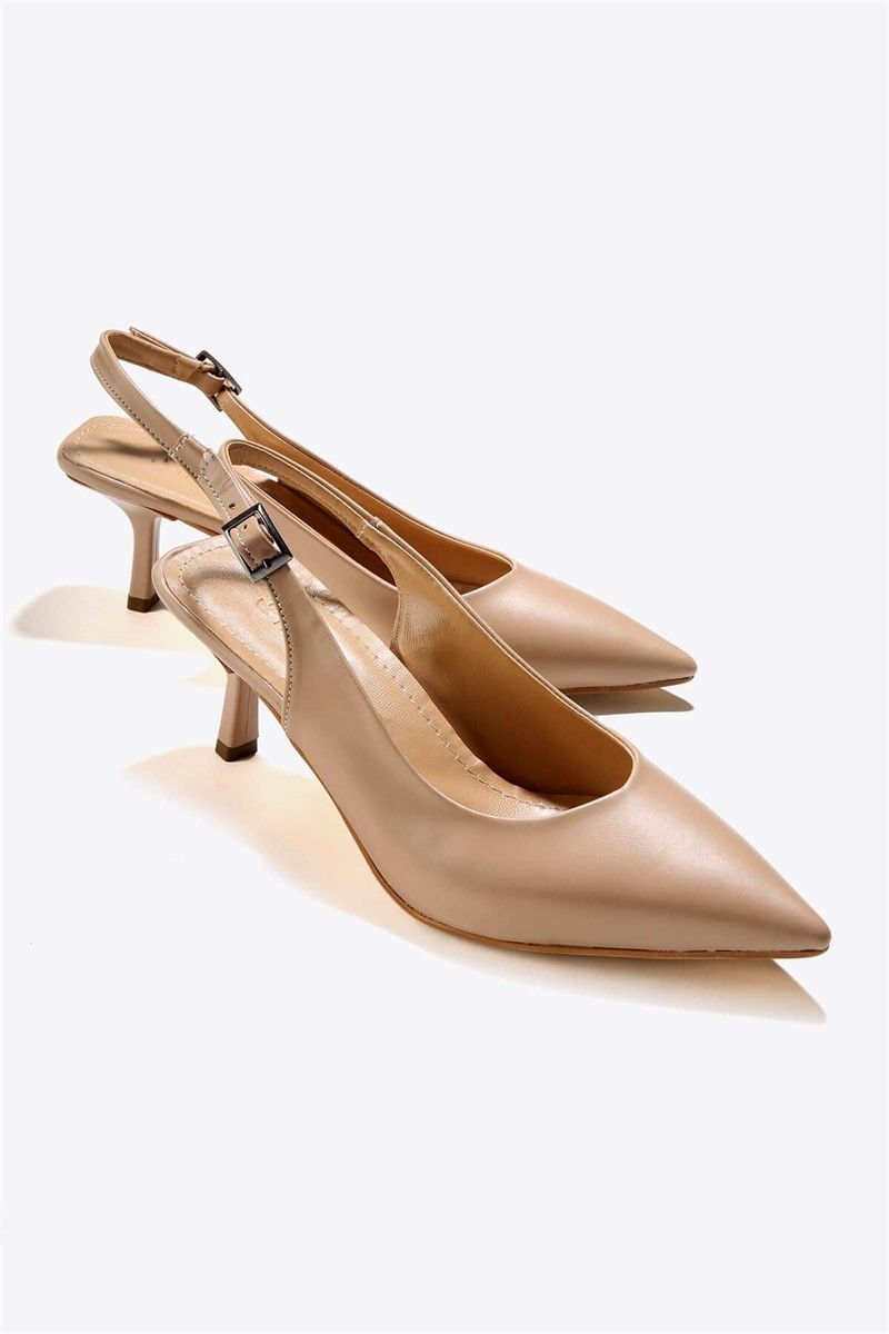 Women's shoes with heels - Beige #333734