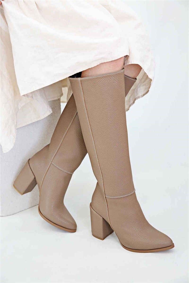 Stivali con tacco da donna - Marrone #316668