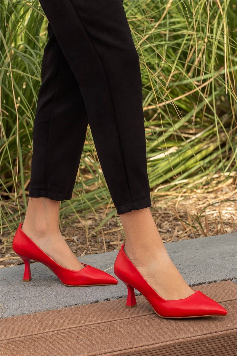 Scarpe eleganti con tacco sottile da donna - Rosso #363036