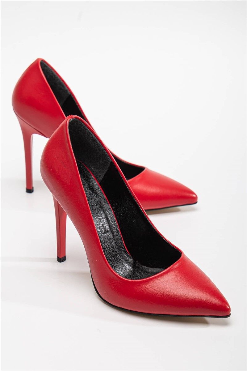 Elegantne ženske cipele na petu - crvene #364657