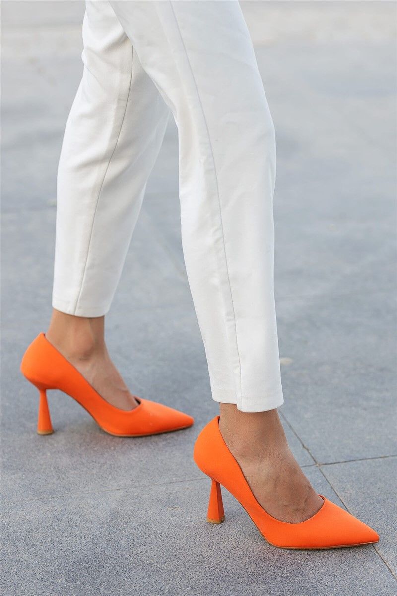 Elegantne ženske cipele sa petom - narandžaste #362339
