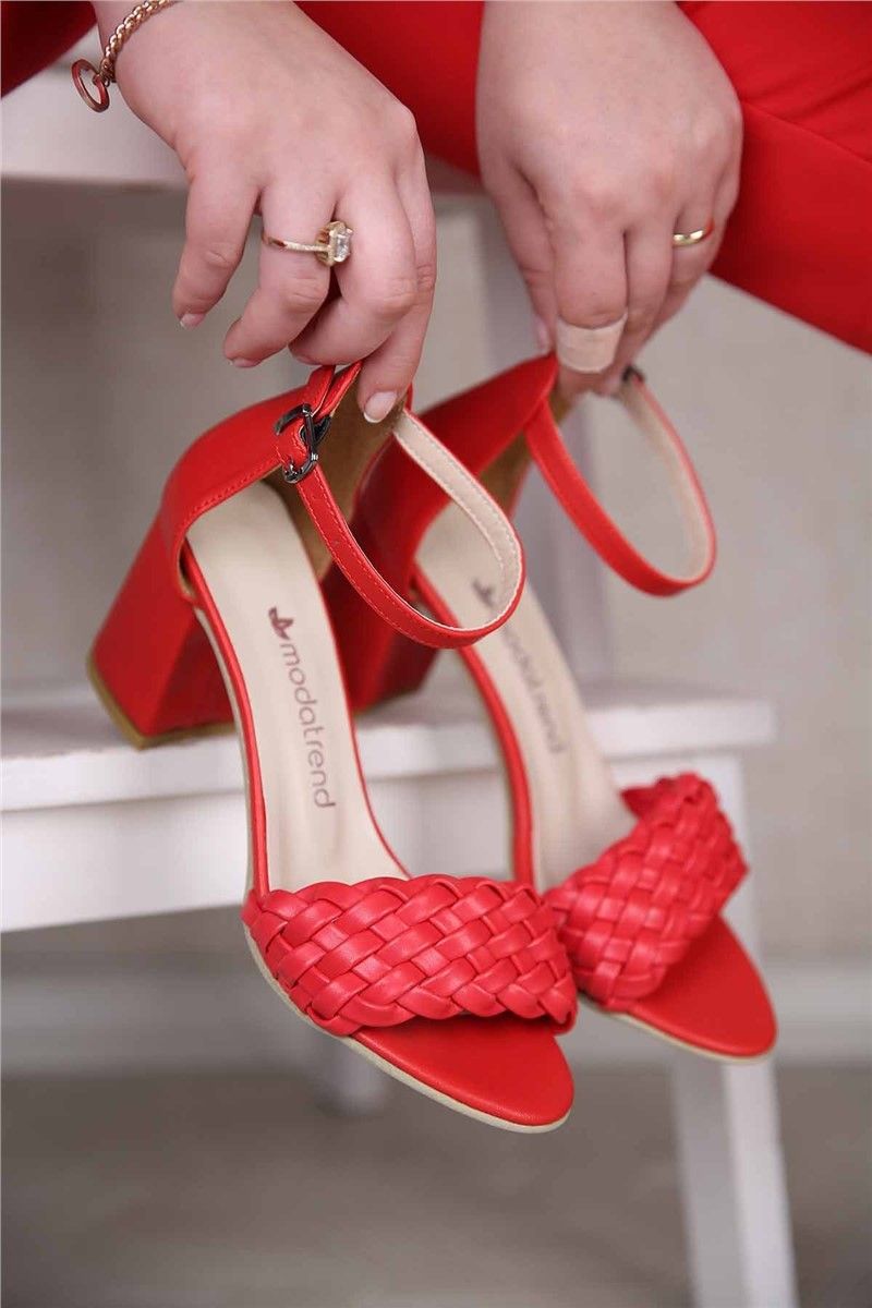 Ženske sandale na petu - Crvene 302528