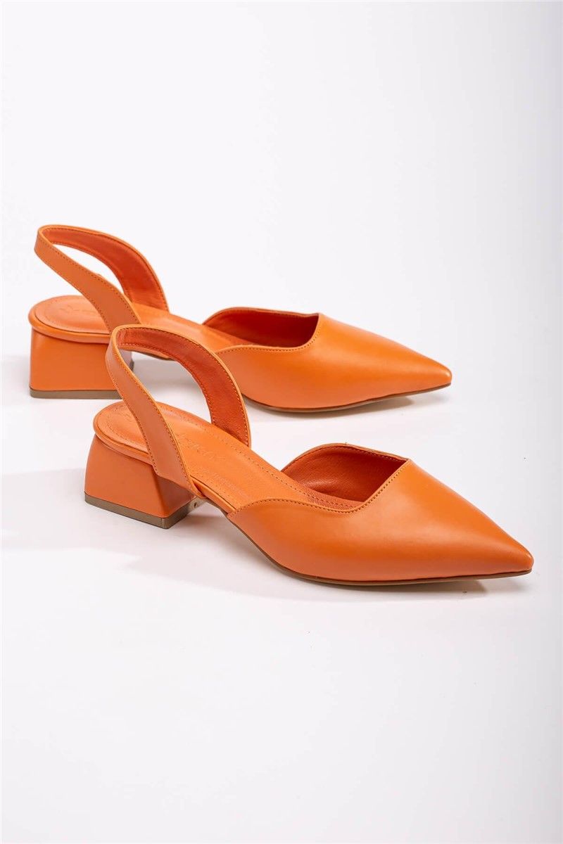 Ženske sandale na petu - narančaste #370755