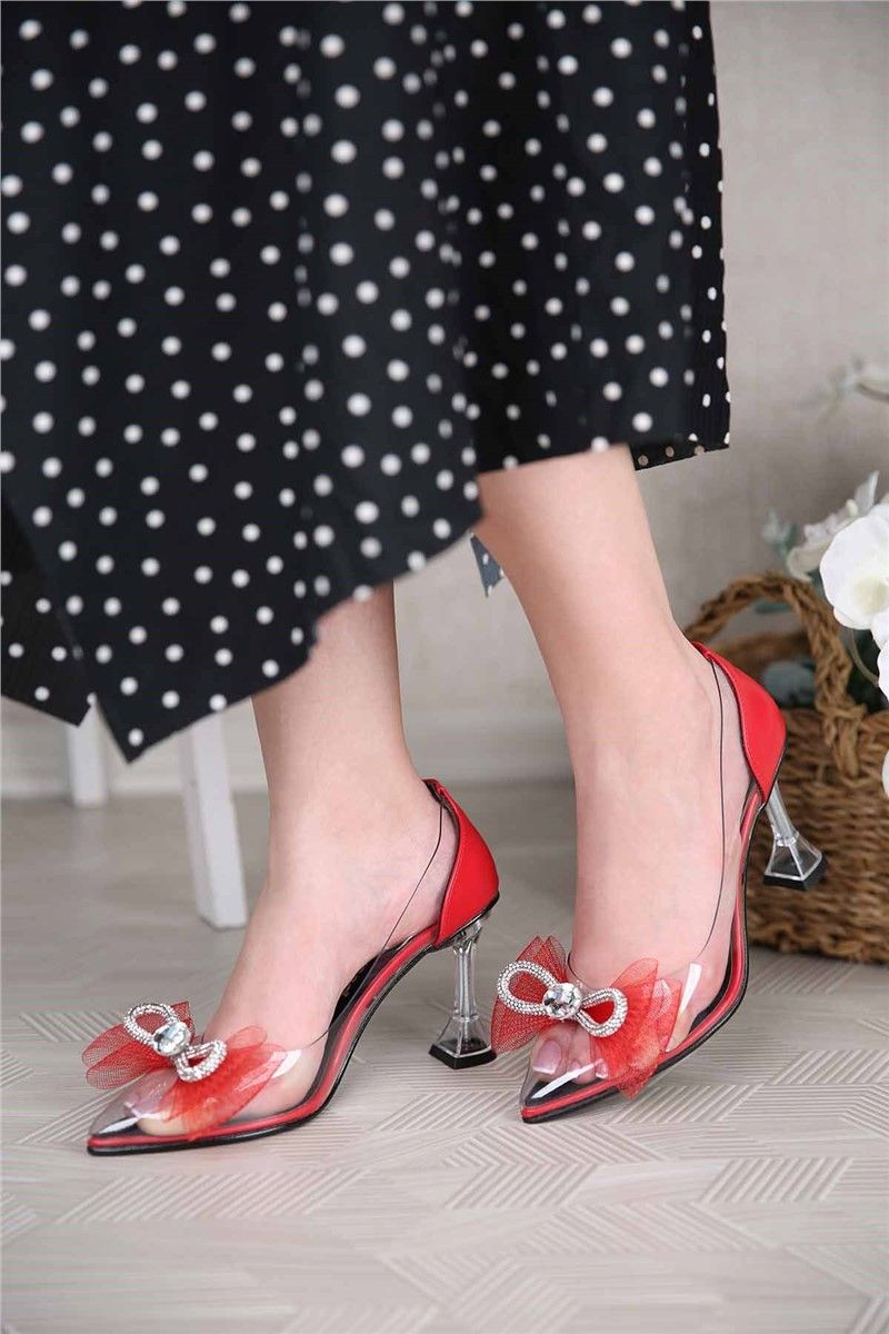 Дамски обувки с ток - Червени 307771