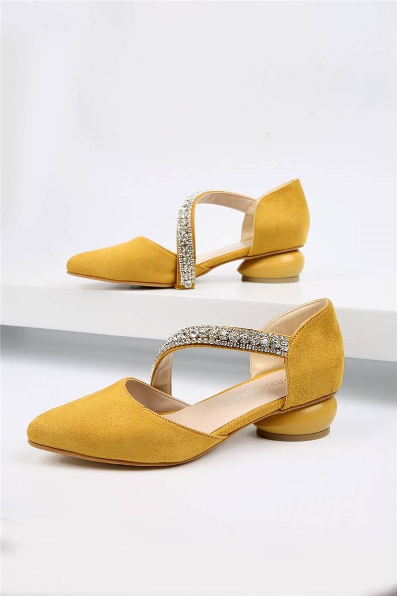 Women's casual suede shoes - Mustard #328592
