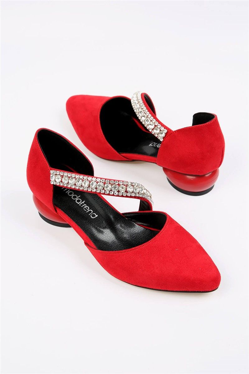 Women's casual suede shoes - Red #328590