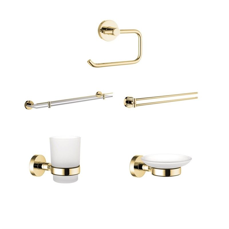 Kale D100 Altın Set of 5 bathroom accessories - Gold #351599