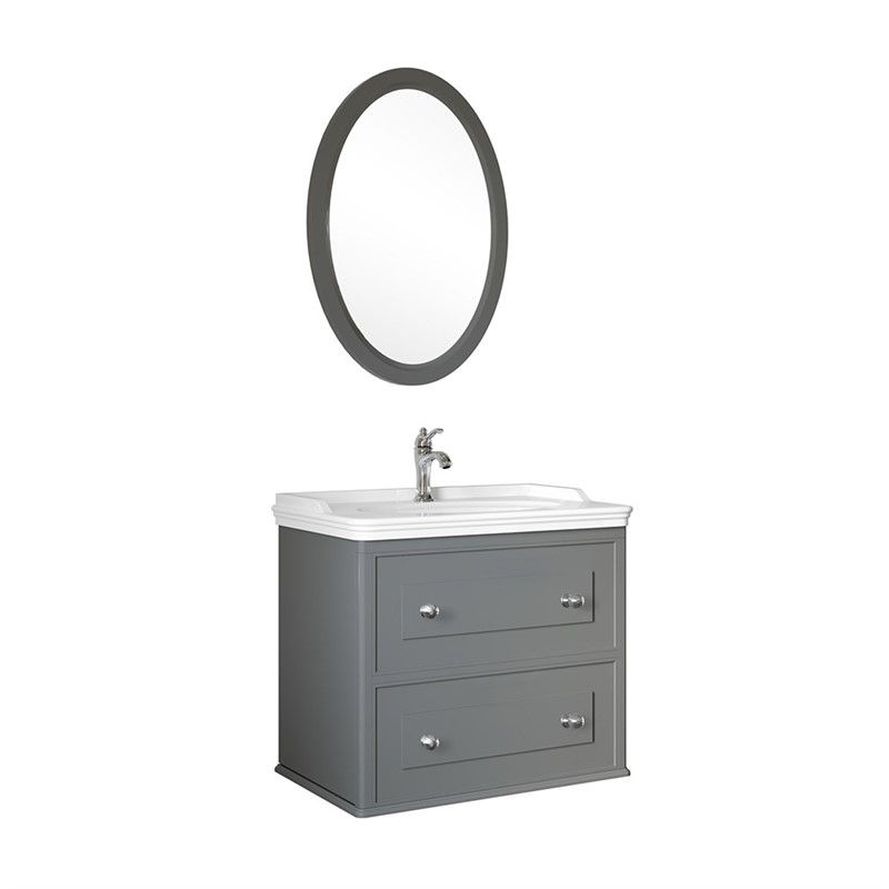 Kale Miro Bathroom cabinet 80 cm - Matt gray #343421