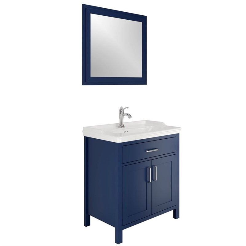 Kale Vintage Bathroom Cabinet 80cm - Dark Blue #349898