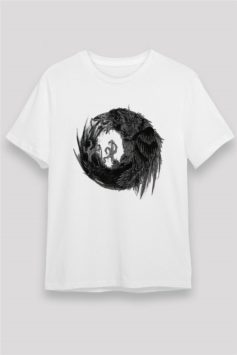 Unisex Print T-Shirt - White #376577