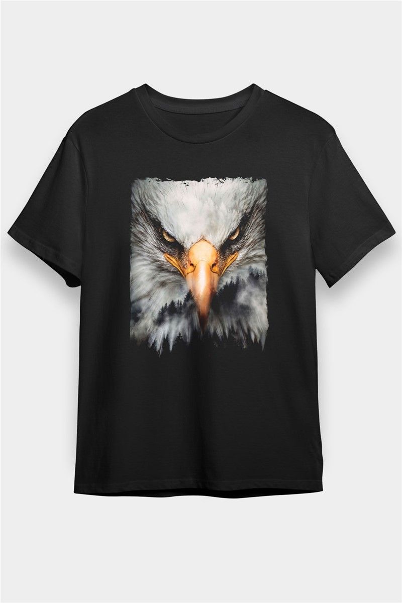 Unisex Print T-Shirt - Black #373935