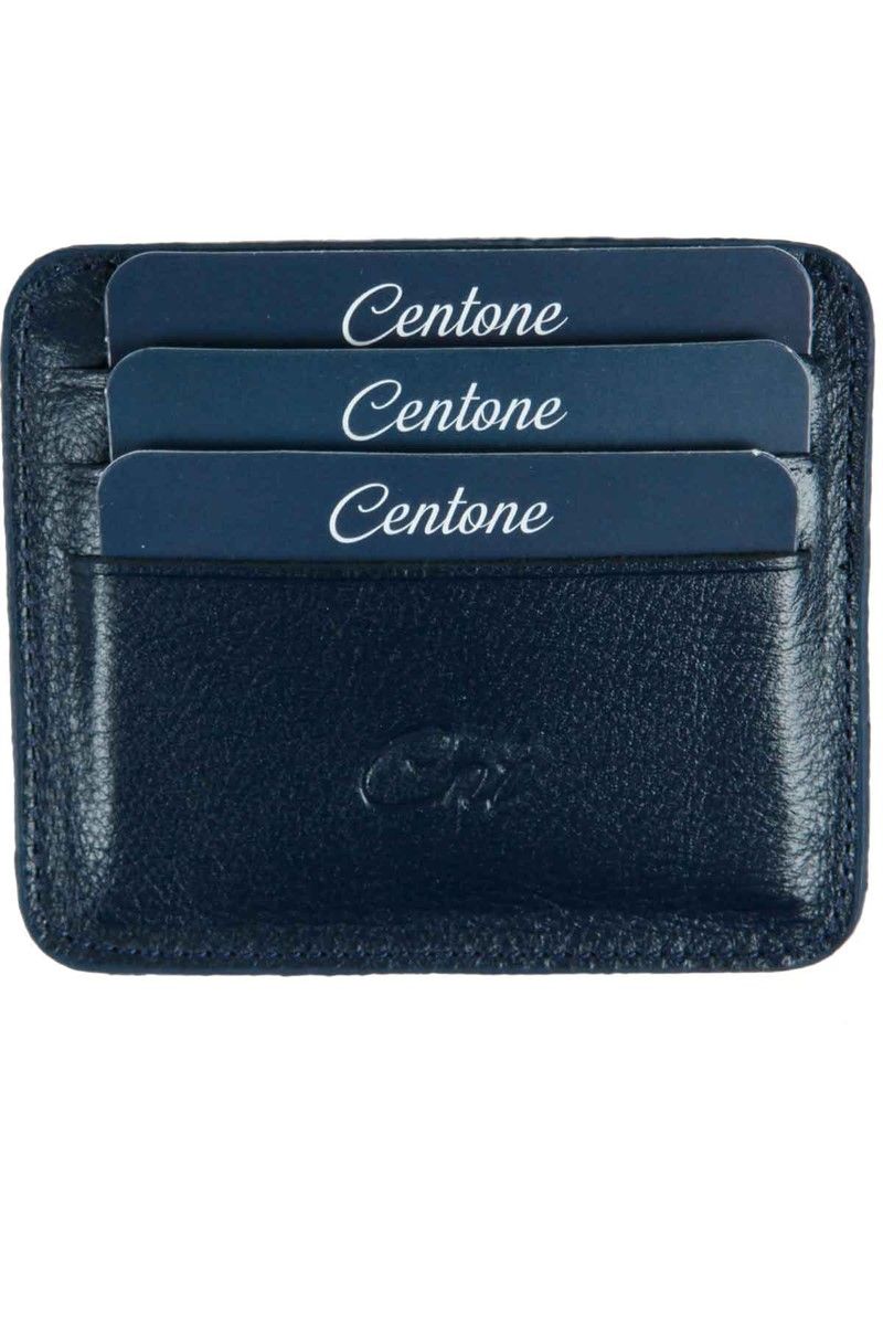 Leather card holder - Dark blue #268246